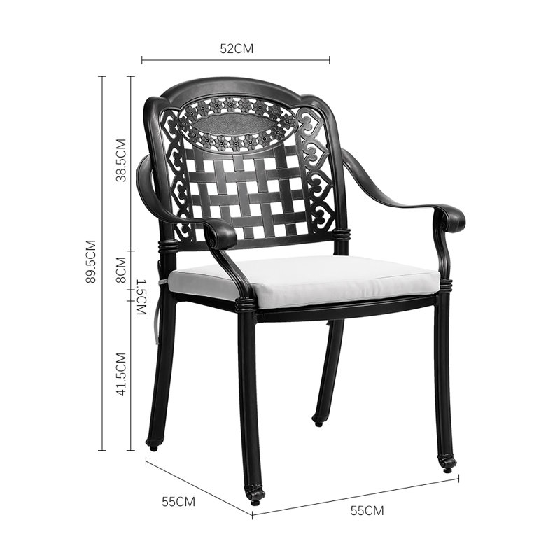Outdoor Patio Dining Armchair with Cushion