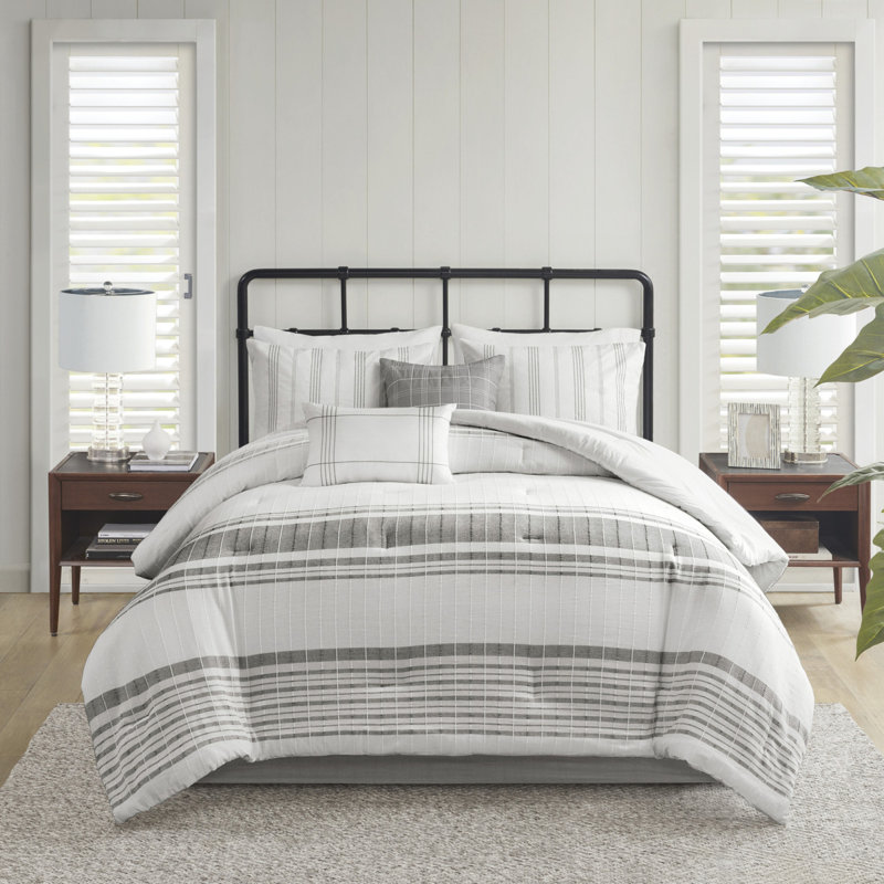 Ensemble d'édredon luxueux en jacquard de coton 6 pièces