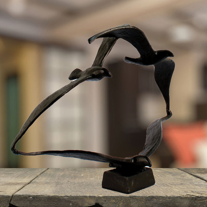 SEAGULLS Iron Ornament 20cm, Mocha