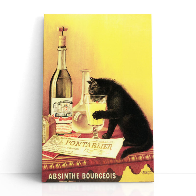 Absinthe bourgeoise - reproduction d'art sur toile, H 30 po x l 20 po