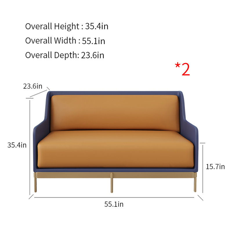 Banc de rangement Western Modern, Bleu ardoise foncé / orange