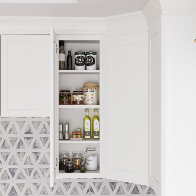 Armoire murale de cuisine blanche Casain l 15 po x H 42 po x P 12 po (poignées non incluses)