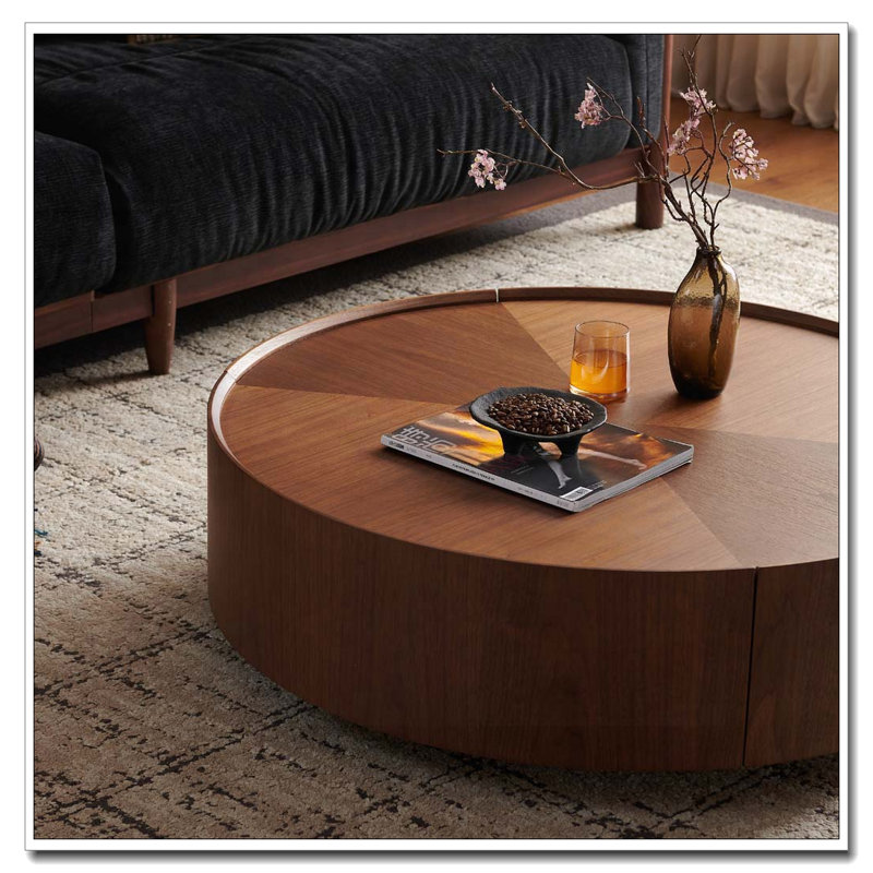 Walnut Coffee Table, 39.3-inch-round