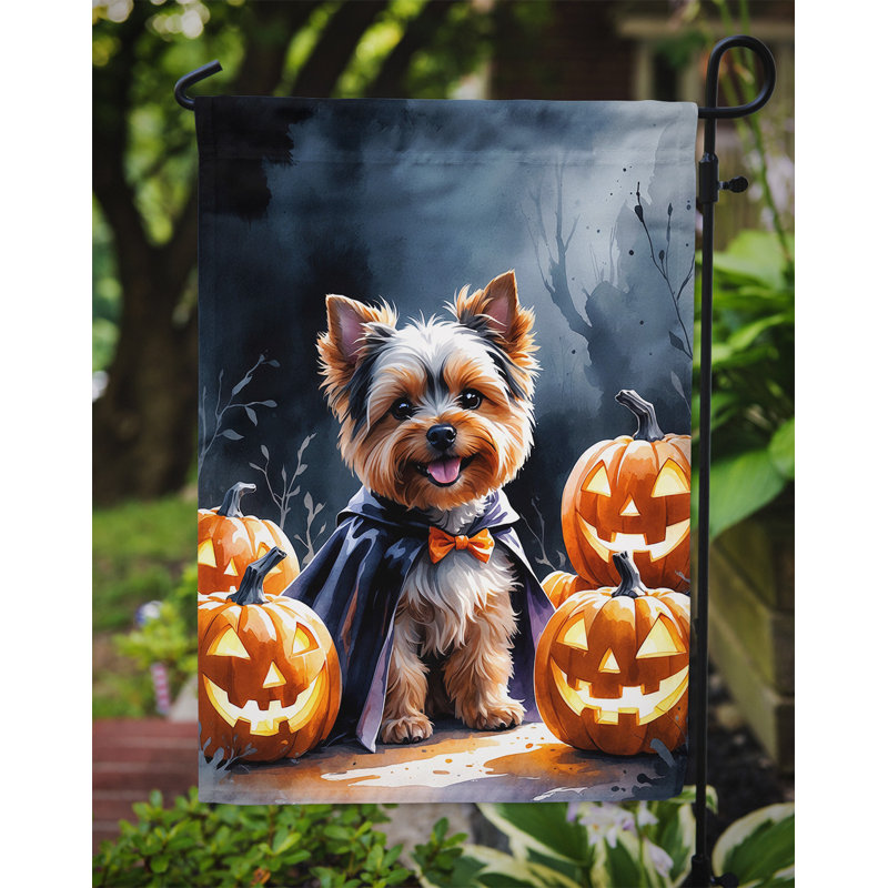 Drapeau de jardin chiot Halloween, Yorkshire Terrier