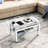 Rectangular Glass Coffee Table With Mirrored Legs And Sleek Appearance Oval Tempered Practical Storage Feature