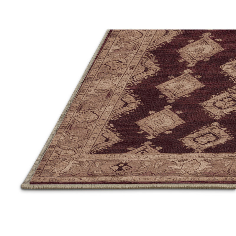 Machine Washable Overdyed Brown Area Rug, Rectangle 2' x 3'