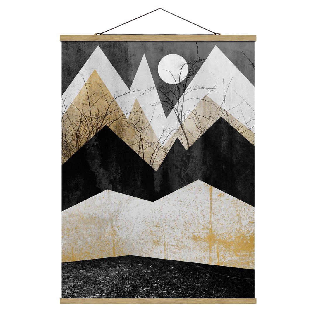 Stoffbild Golden Mountains Branches von Elisabeth Fredriksson