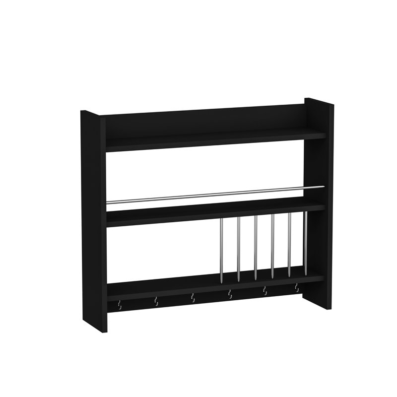 Wall Mounted Required Spice Rack, Black