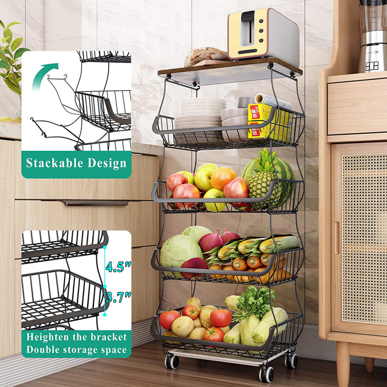 A Home Metal Fruit And Vegetable Storage
