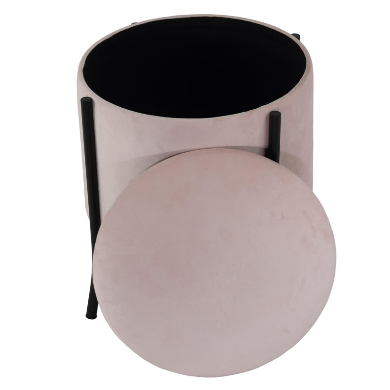 Corliss Storage Ottoman, Blush Pink Velvet