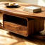 Table basse en bois de style nordique.-129674166