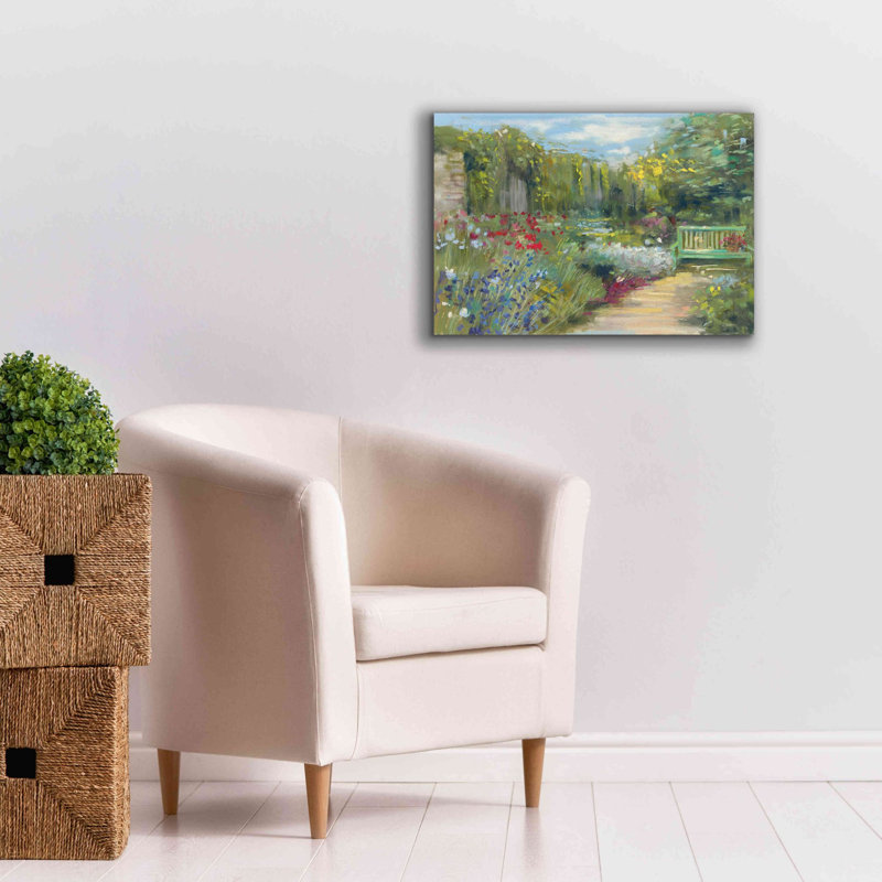 «Aaronisha Garden Bench on Canvas» par Carol Rowan, reproduction, H 18 po x l 26 po x P 0,75 po