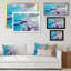 Multi and Blue Marble Fluid Art - Art mural moderne et contemporain sur toile-1786122209-1786122218