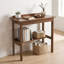 Petit bureau 100 % bois massif avec grand tiroir et tablette de rangement