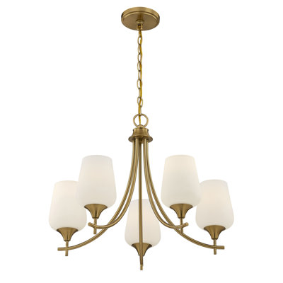 Lustre classique à 5 lumières en laiton chaud Breena