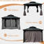 Gazebo de 3,65 m x 3,65 m avec structure en aluminium et double toit - Polyvalent pour patio, cour arrière, terrasse, pelouse, espace de travail gris pour pelouse - Fonctionnel et pratique.