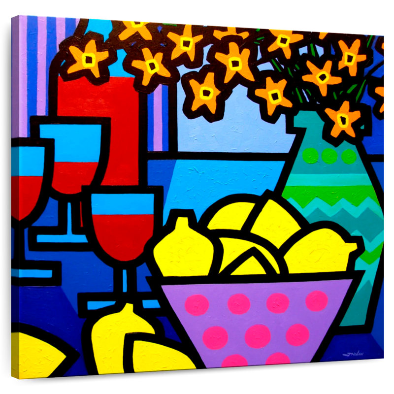 Yarlin Wine Lemons And Flowers, 36" H x 36" W
