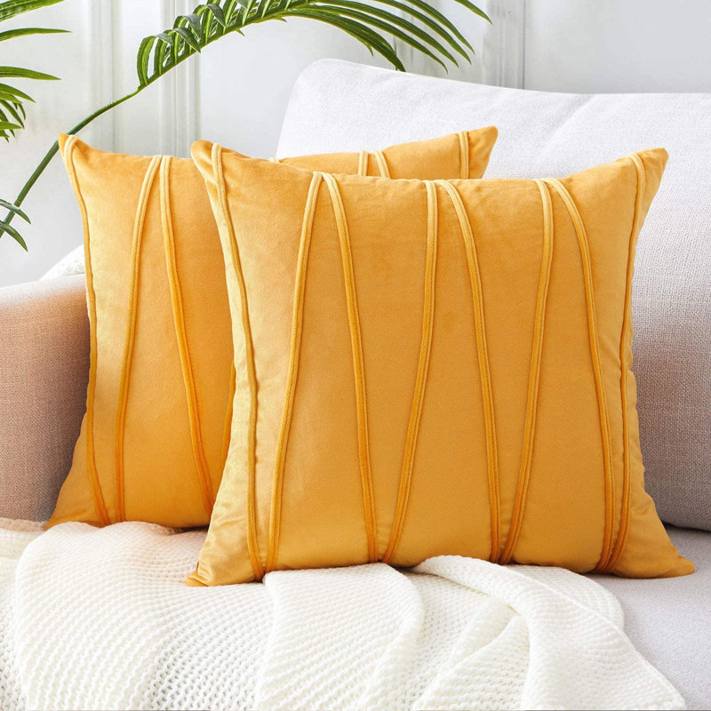 Chevron Geometric Pillow Cover, Yellow, 18" x 18"