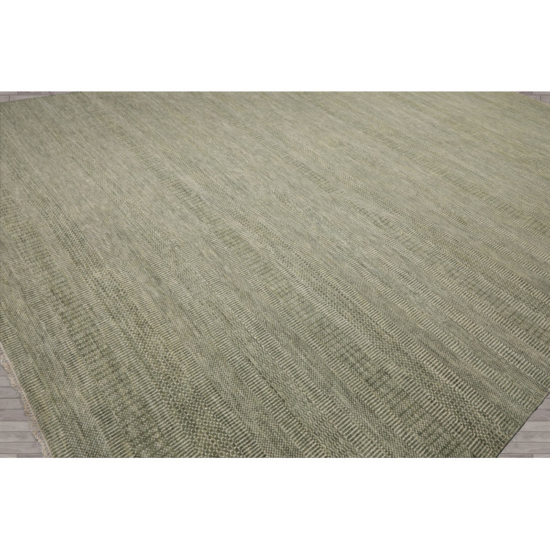 Tapis tibétain en laine noué à la main Sage, Rectangle 10 pi x 14 pi