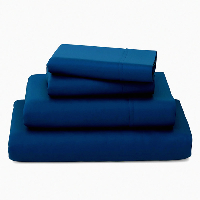 Cooling Bliss Sheets - Silky Soft Luxury Bedding Set with Deep Pockets - Breathable - 4-Piece Set, Royal Blue