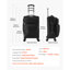 Softside Expandable Luggage with Spinner Wheels, 20 inch / 50.8 cm Softside Carry on Luggage, Lightweight Checked Suitcase with Expandable Zippered Pocket and TSA Lock, Black