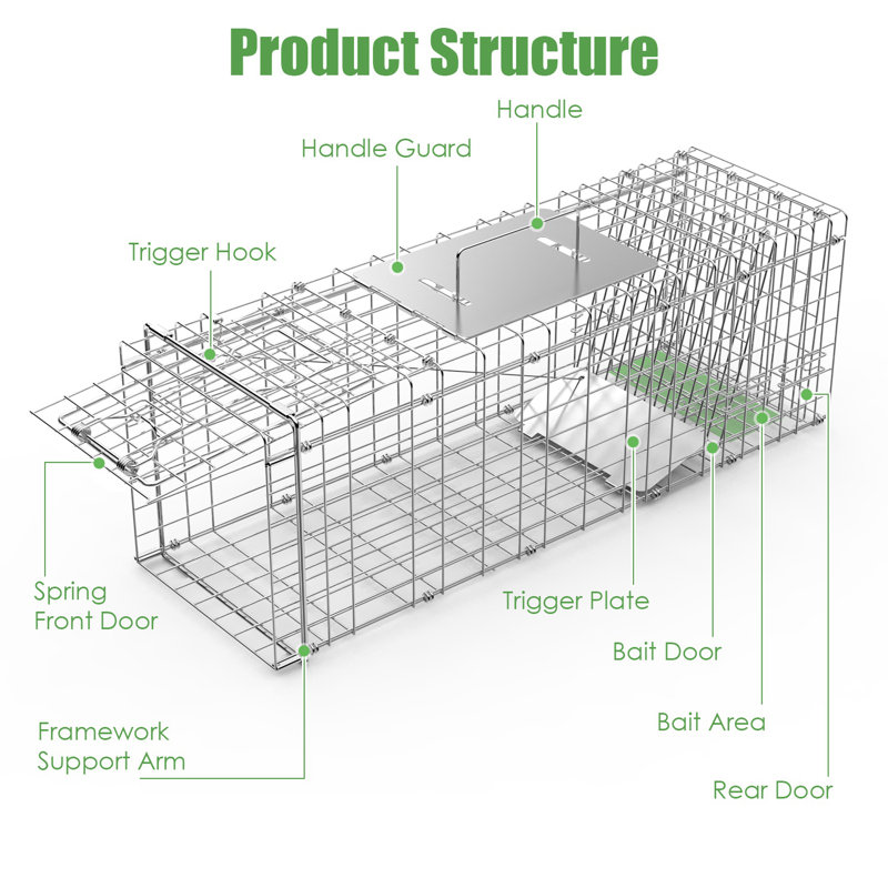 Cage à piège à animaux 31 po x 12 po x 11 po