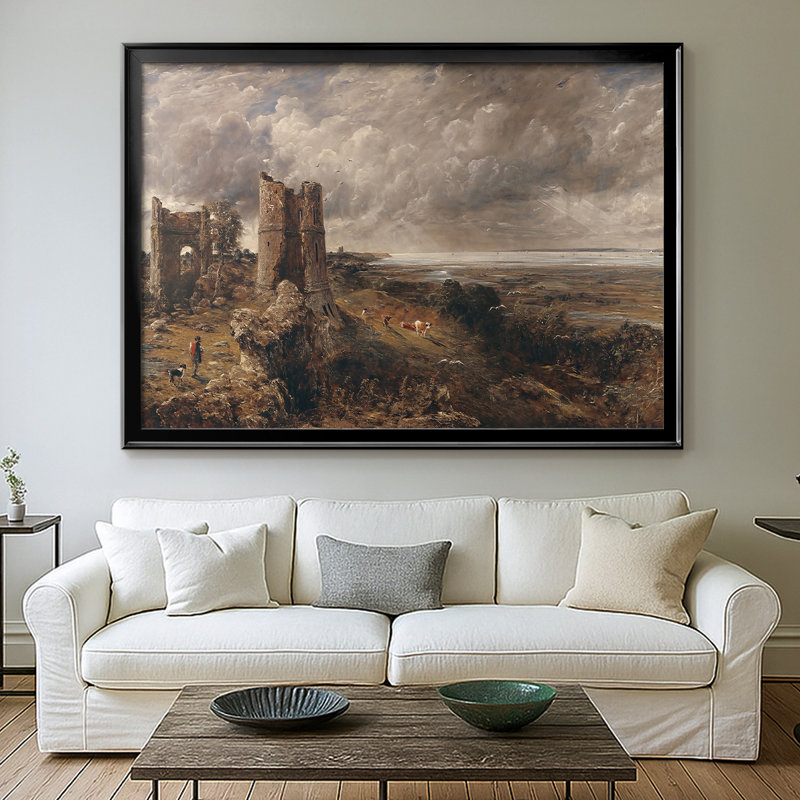 Hadleigh Castle - John Constable - Toile tendue avec châssis, 1829, 30 x 5 x 42,5, Toile avec cadre, Noir