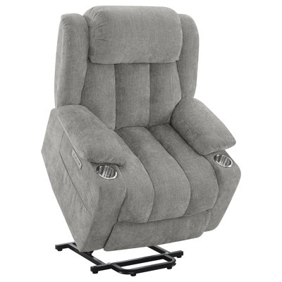 Beca Grey Upholstered Power Lift Recliner