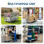Chariot à plateforme robuste avec cage, chariot mobile 39 x 24 po, capacité de 2000 lb, chariots de cage multifonctionnels avec panier pour le transport des bagages d'entrepôt, argent