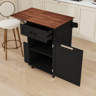 August Grove® Kitchen Cart with Drop Leaf, Drawer, Storage Cabinet ...