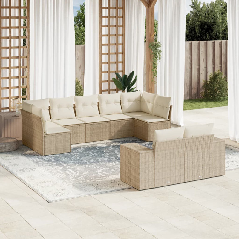 Ensemble de canapé de jardin en polyester 9 pièces Vidaxl