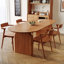 Table de salle à manger ovale brune-108297724