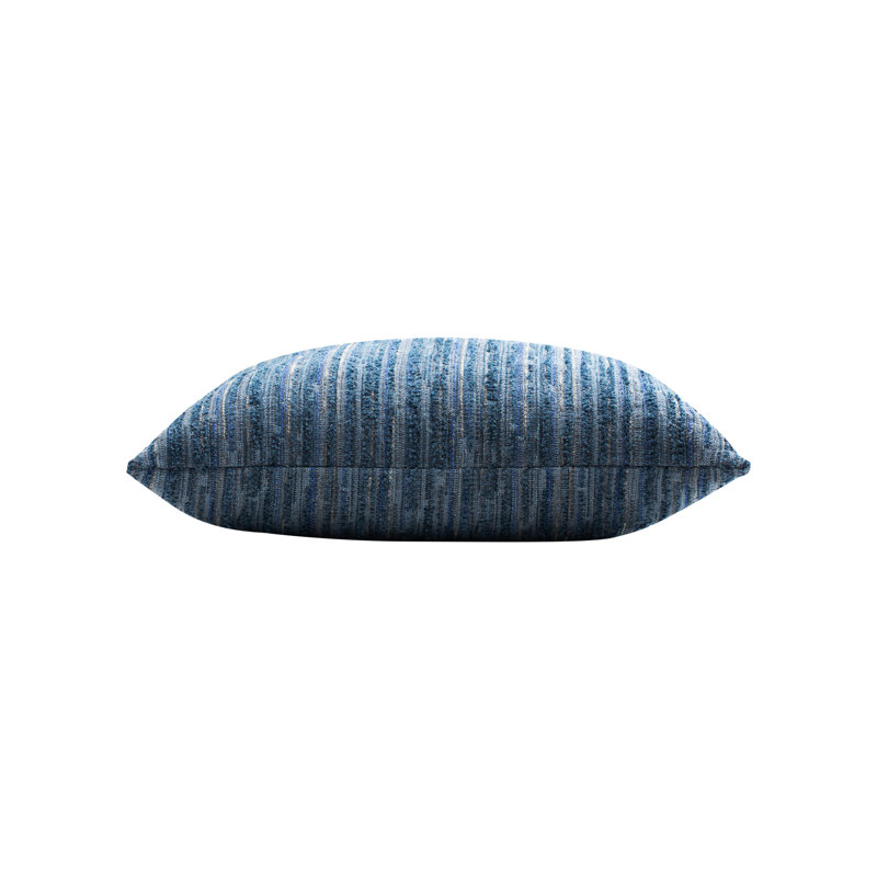 Luxe Throw Square Outdoor Pillow Cover & Insert by Elaine Smith, Striped, 22"H x 22"W, Indigo