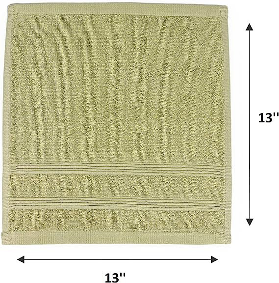 Kaufman - débarbouillette de qualité supérieure (13 x 13 pouces) 100% coton filé à l'anneau, très absorbante, durable, Lin