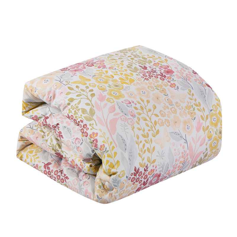 Ensemble d'édredon Floral Bed In A Bag, Grand édredon et 6 pièces supplémentaires, Jaune