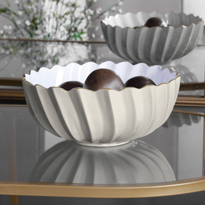 Encanto Serving Bowl, Cream/White, 10.25"