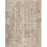 Leonardo Hand Knotted Wool Abstract Area Rug in Beige/Tan/Cream