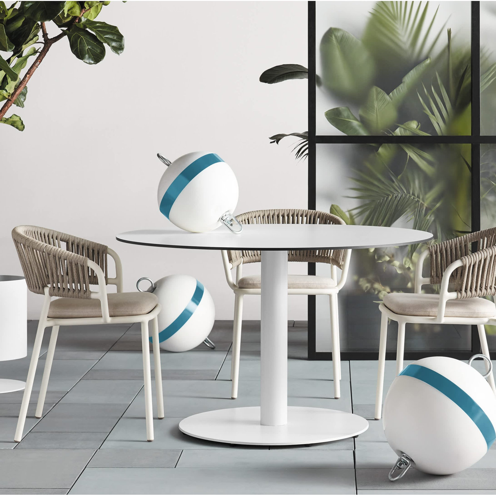 Mate Premium All-Weather Wicker Outdoor Dining Armchair with Sunbrella® Cushion, Linen Sunbrella®