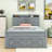 Wood Bed with Storage Headboard,Outlets,Twin Trundle and Three Drawers-1059817227-1059817229