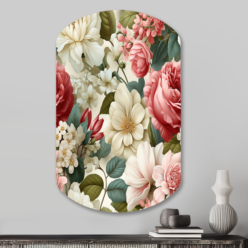 Ingle - Art mural asymétrique en forme de cylindre floral, H 31 po x l 19 po