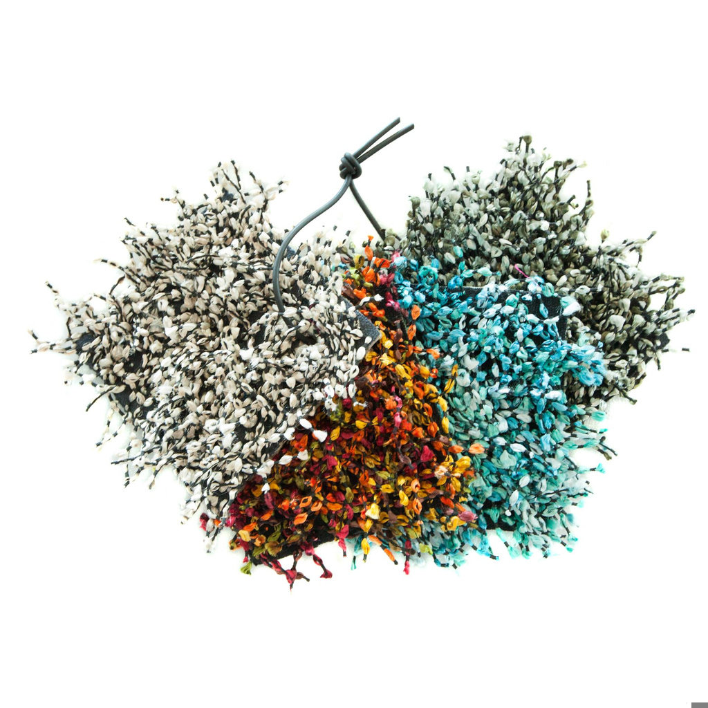 Stickland Authentic Hand-Woven Handmade Green, Gold, Purple & Orange Modern Shag Polyester Area Rug Lark Manor™ Rug