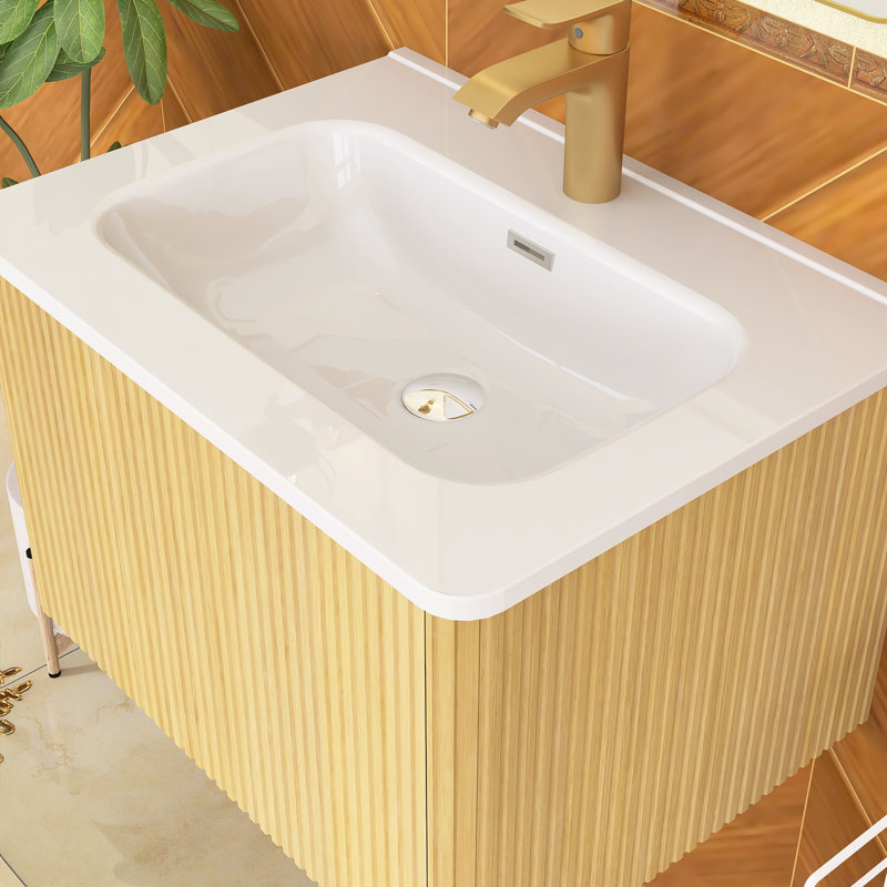 Meuble-lavabo mural 24 po avec comptoir en céramique