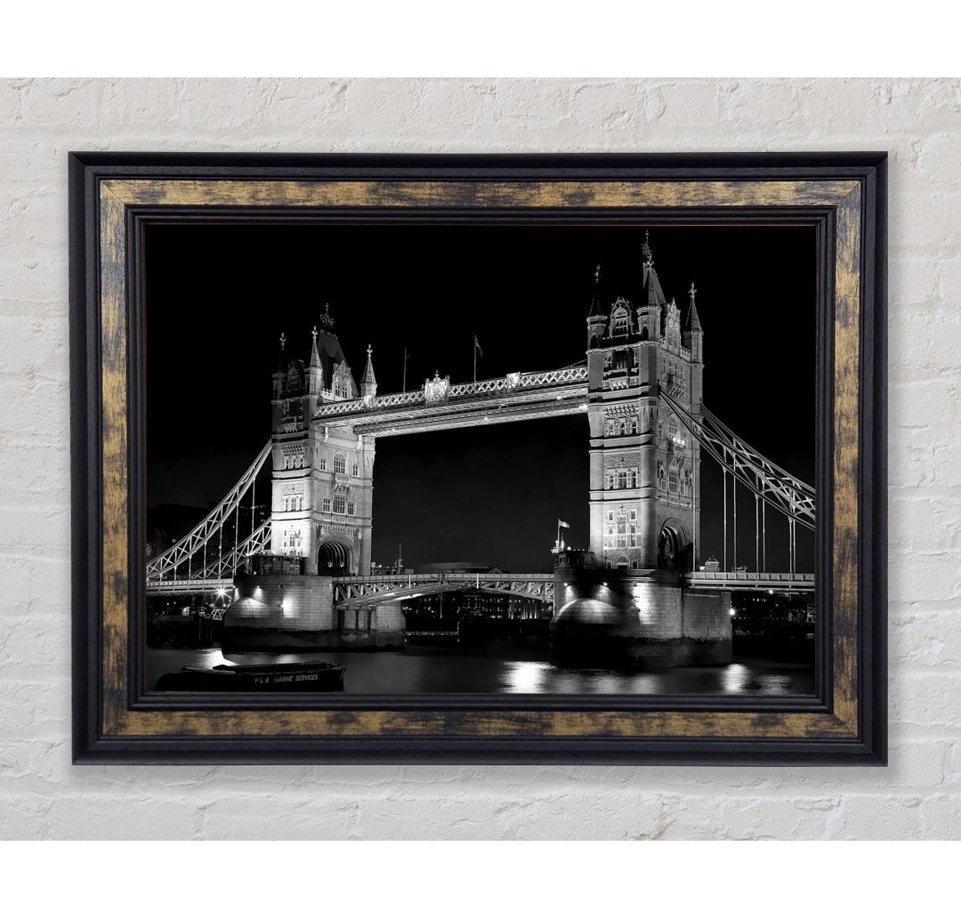 London Bridge Retro B N W - Einzelne Bilderrahmen Kunstdrucke