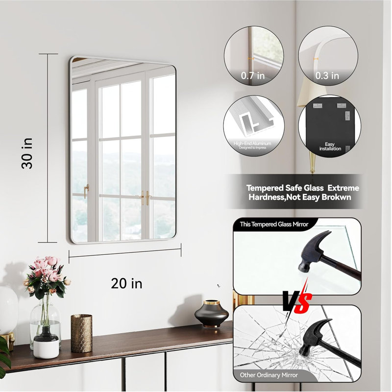 Miroir de salle de bain 30x20, Argent