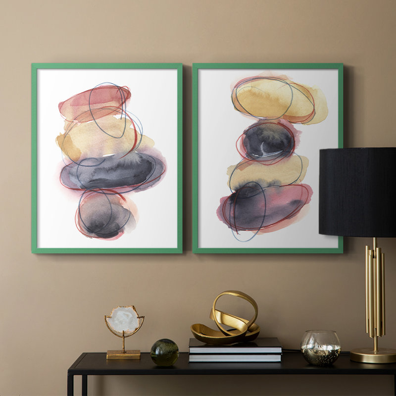 «Balancing Act I», reproduction encadrée de qualité supérieure - prête à être accrochée - aucun clou requis - aucun clou requis
