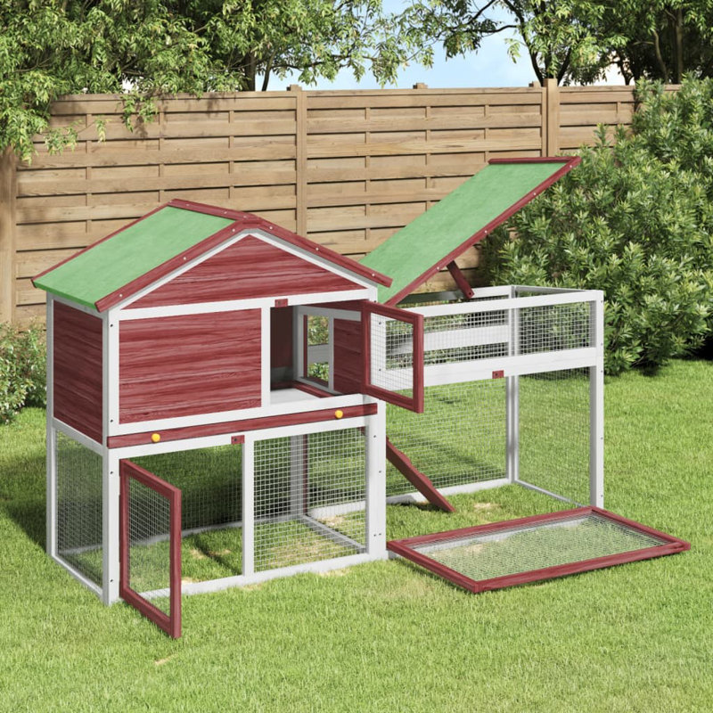 Eastham Small Animal Hutch, Grey/Brown/Green