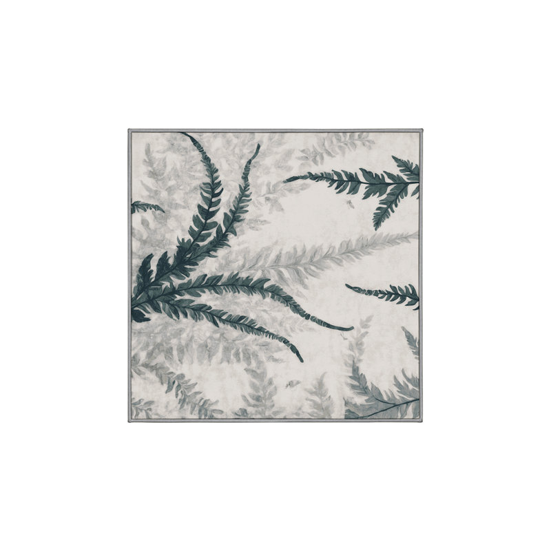 Machine Washable Gray Area Rug, Square 5'
