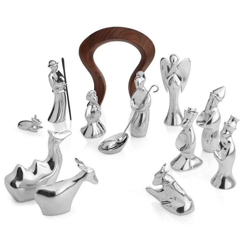 Nambe Mini Nativity 14 Pc Set