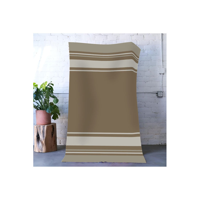 Brown Gray Theme Section Stripe Pattern Modern Machine Washable Decorative Rug, Rectangle 2'6" x 4'11"  Rug Pad Included