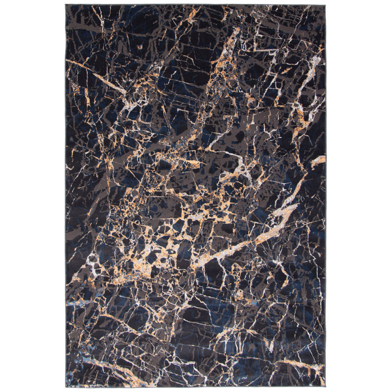 Tapis noir en marbre, Rectangle 8 pi x 10 pi